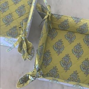 Pottery Barn fabric organizer trays